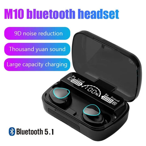 Bluetooth Earbuds TWS Wireless Earphones Waterproof In-ear Earbuds M10.